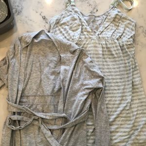 Gently worn maternity/nursing nightgown and robe.